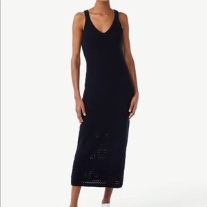 Scoop black long midi crochet dress NWT Large